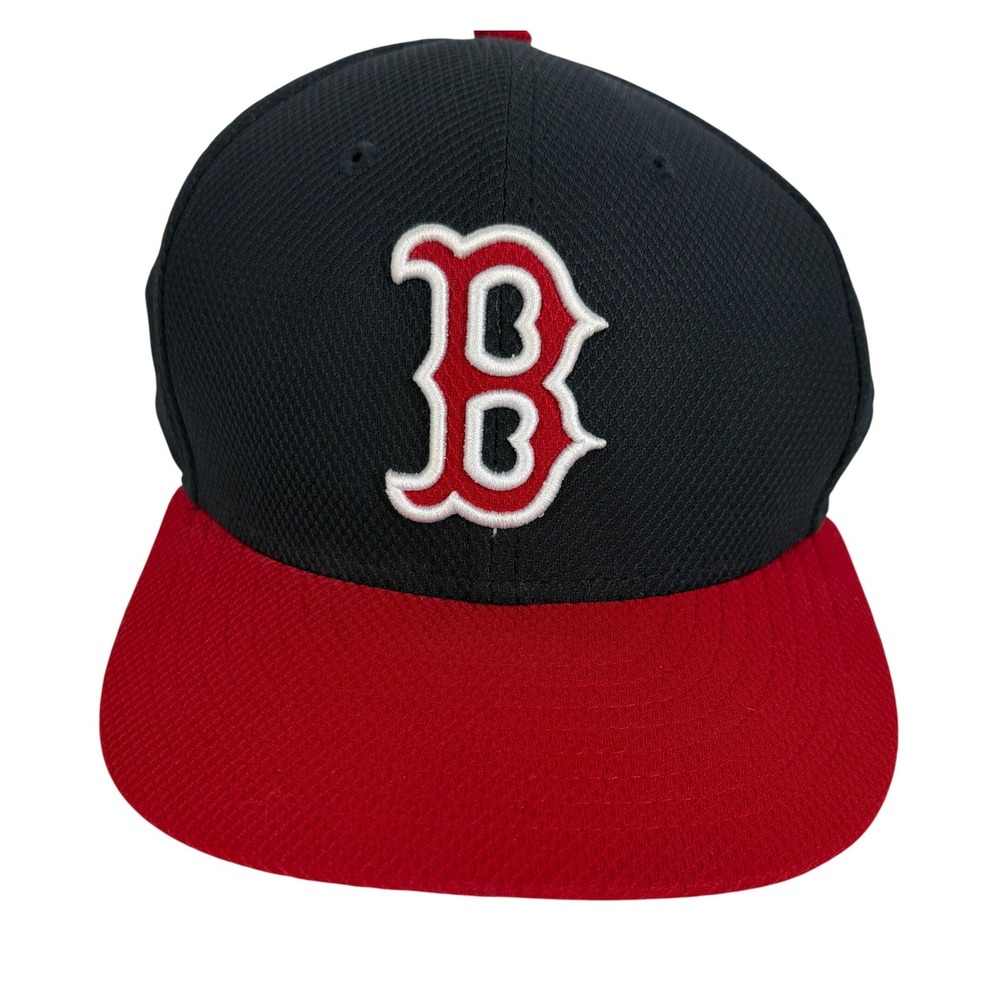 New Era 59FIFTY Boston Red Sox Fitted Hat Navy Red MLB Authentic Size 7 5/8